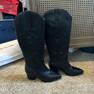 Dream Paris Women’s Black Knee High Cowboy boots Size 7